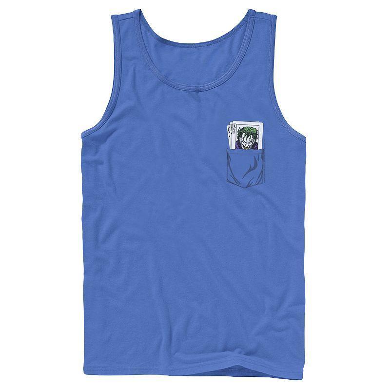 Mens DC Comics The Joker Cards Pocket Graphic Tank Med Grey Product Image