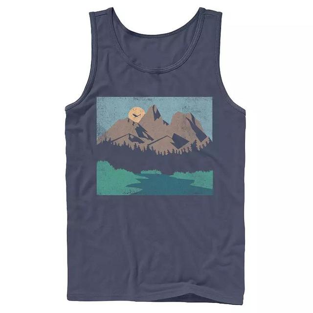 Mens Fifth Sun Outdoors Mountain Sketch Tank Top Blue Product Image