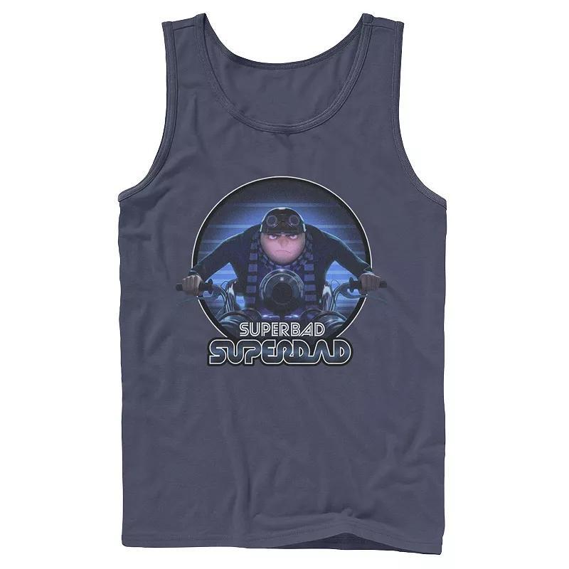 Mens Despicable Me Minions Gru Super Dad Tank Top Blue Product Image