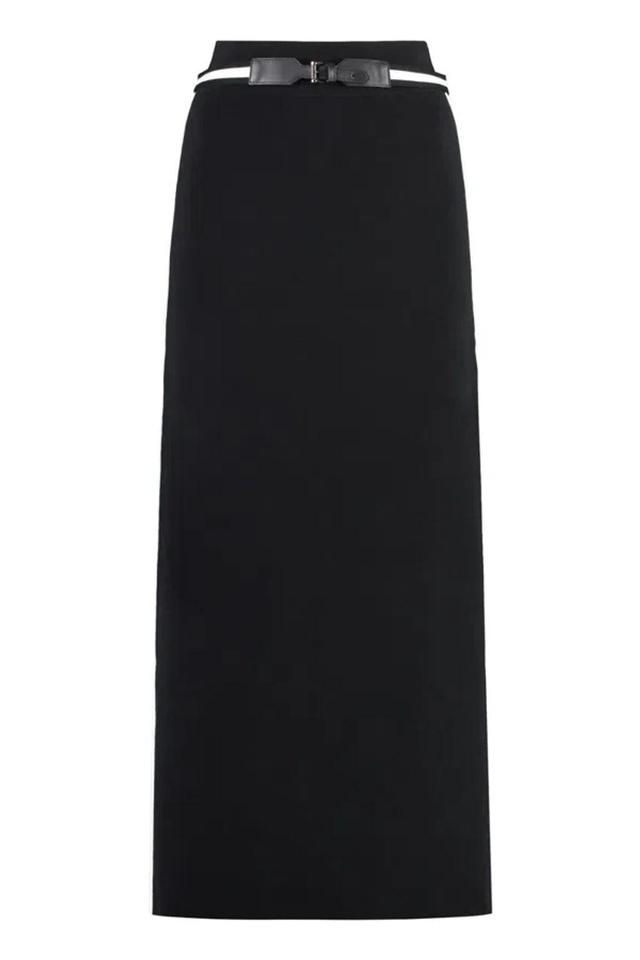 MAX MARA Ora Side Slit Maxi Skirt With Tipping In Black Product Image