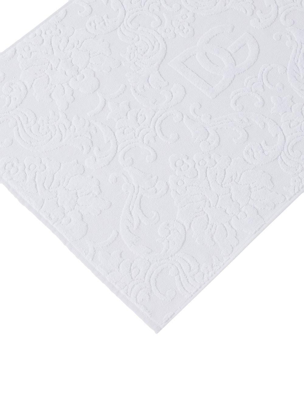 White Logo Jacquard Bath Mat Product Image