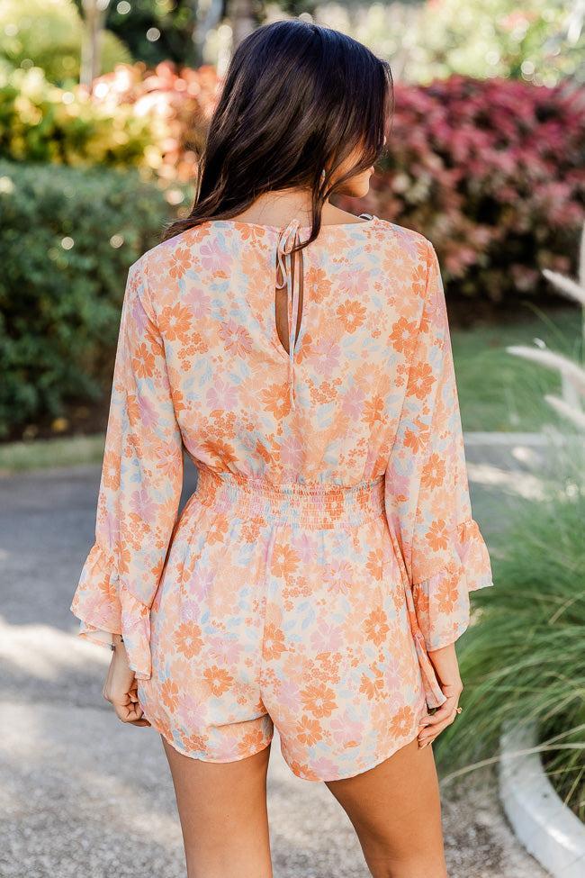 I Keep Hoping Floral Orange Romper FINAL SALE Product Image