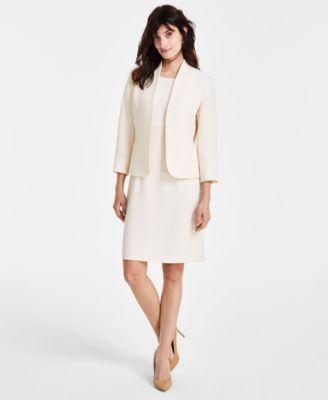 Kasper Womens Jacquard Open Front Blazer Sheath Dress Product Image