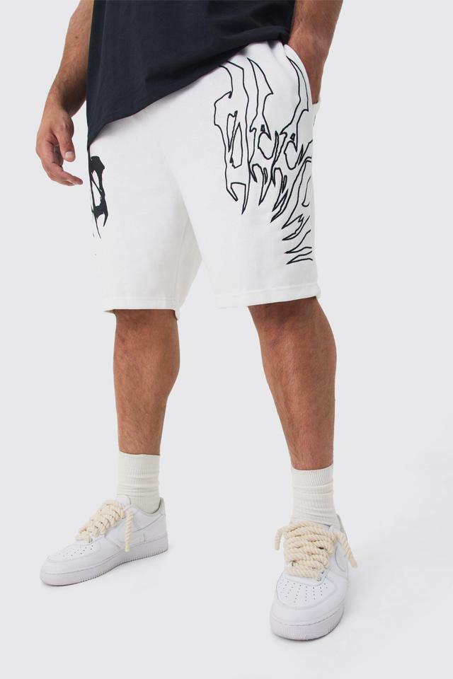 Plus Loose Fit Embroidery Shorts | boohooMAN USA Product Image