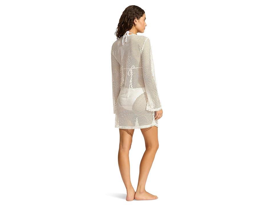 Seafolly Mesh Effect Long Sleeve Cover-Up Dress Product Image