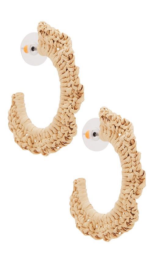 Ruffle Raffia Hoop Earrings Product Image