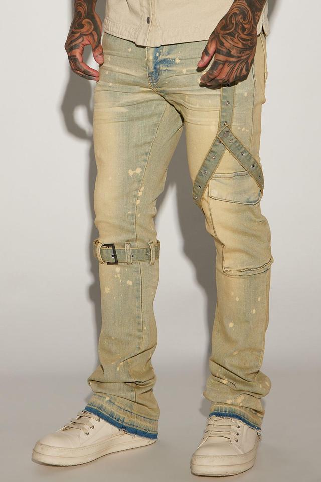 Strap Me Up Stacked Skinny Flare Jeans - Medium Wash Product Image