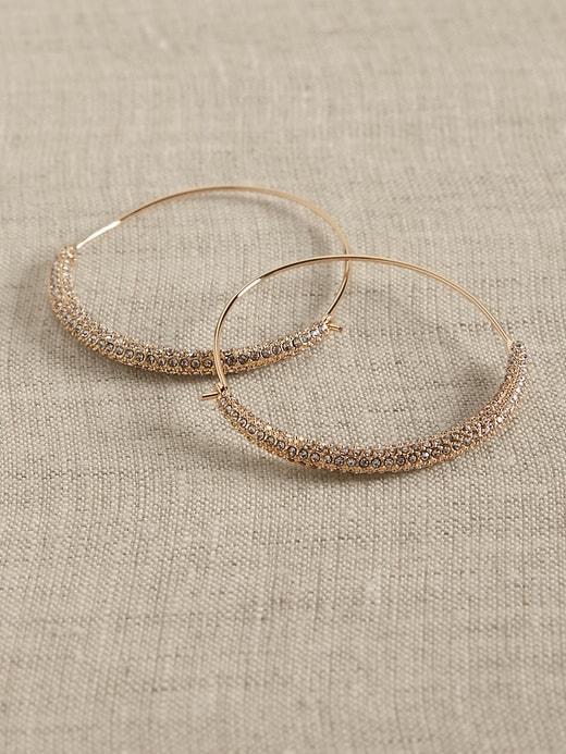 Pave Hoop Earrings Product Image