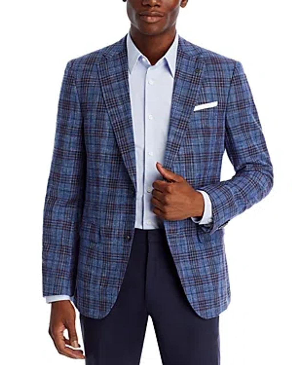 Hutson Glen Plaid Slim Fit Sport Coat In Dark Blue Product Image