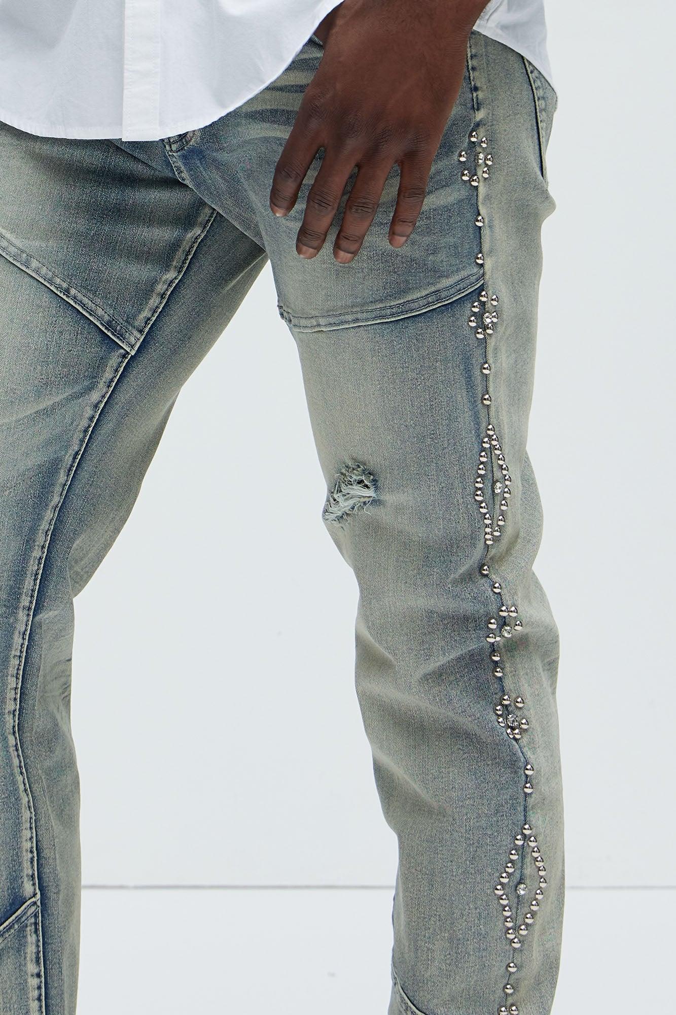 Be Along The Sides Straight Jeans - Light Wash Product Image