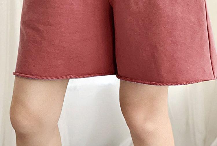 Elastic Waist Plain Shorts Product Image