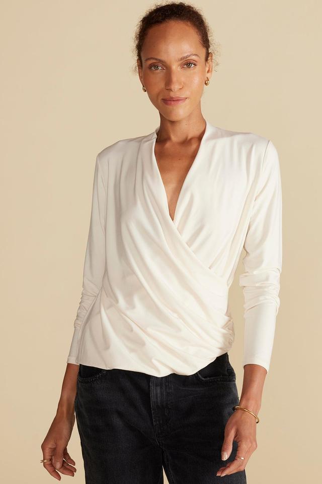 Calais Bamboo Knit Blouse - Ivory Product Image