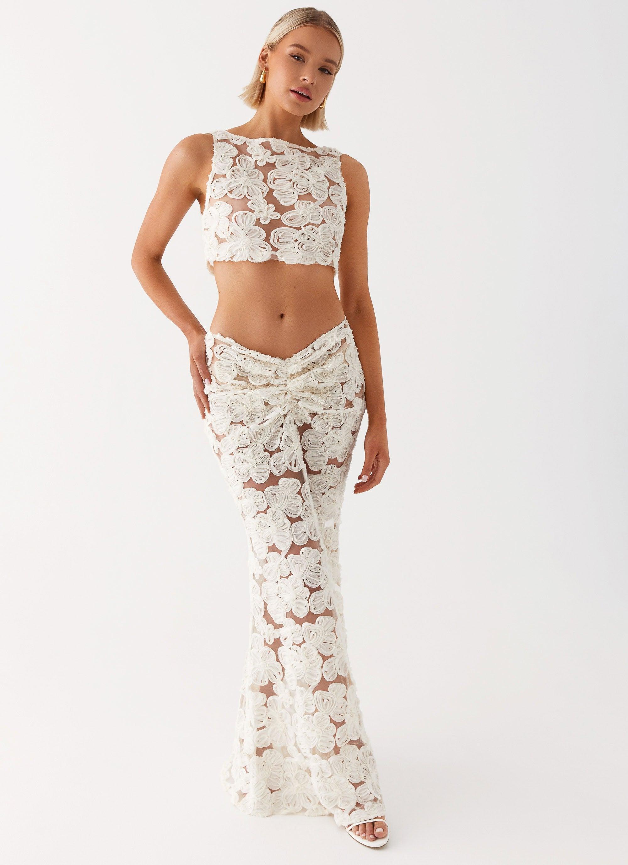 Fiorella Floret Maxi Skirt - Ivory Product Image