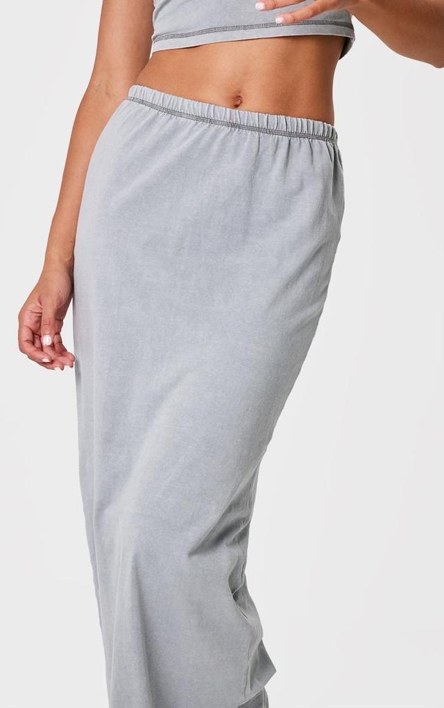 Grey Cotton Washed Maxi Skirt Product Image