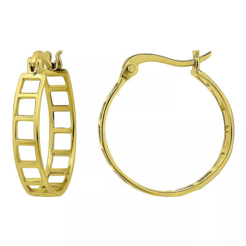 Aleure Precioso Sterling Silver Ladder Design Hoop Earrings, Womens, Gold Tone Product Image