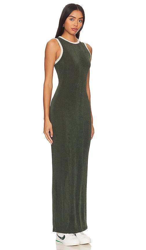 LIONESS 97 Maxi Dress in Dark Green. Product Image