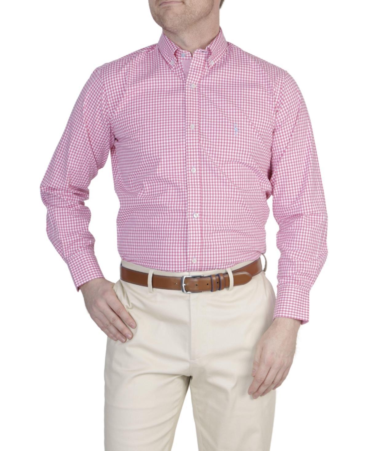 Tailorbyrd Mens Mini Gingham Cotton Stretch Long Sleeve Shirt Product Image