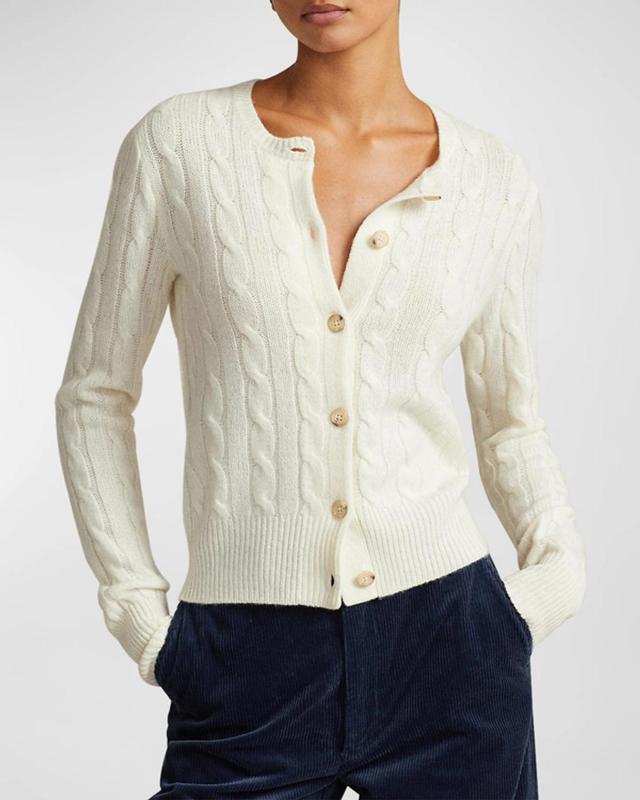 POLO RALPH LAUREN Cable Knit Cardigan In Neutrals Product Image