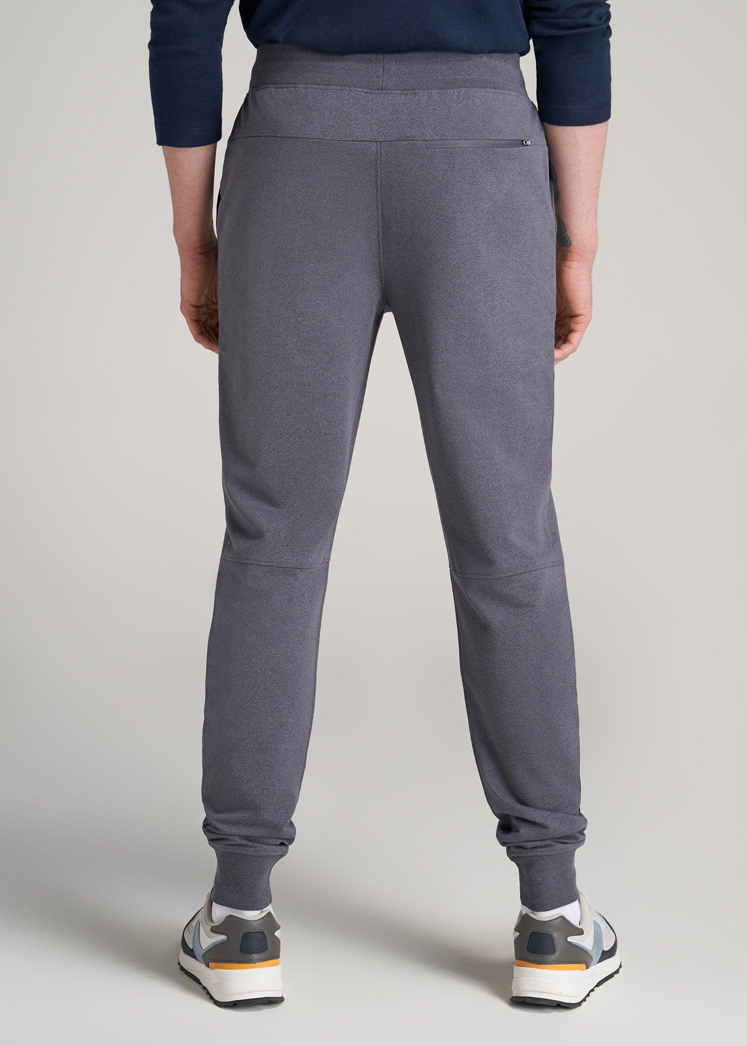 A.T. Performance Slim French Terry Joggers for Tall Men in Tech Charcoal Mix Product Image