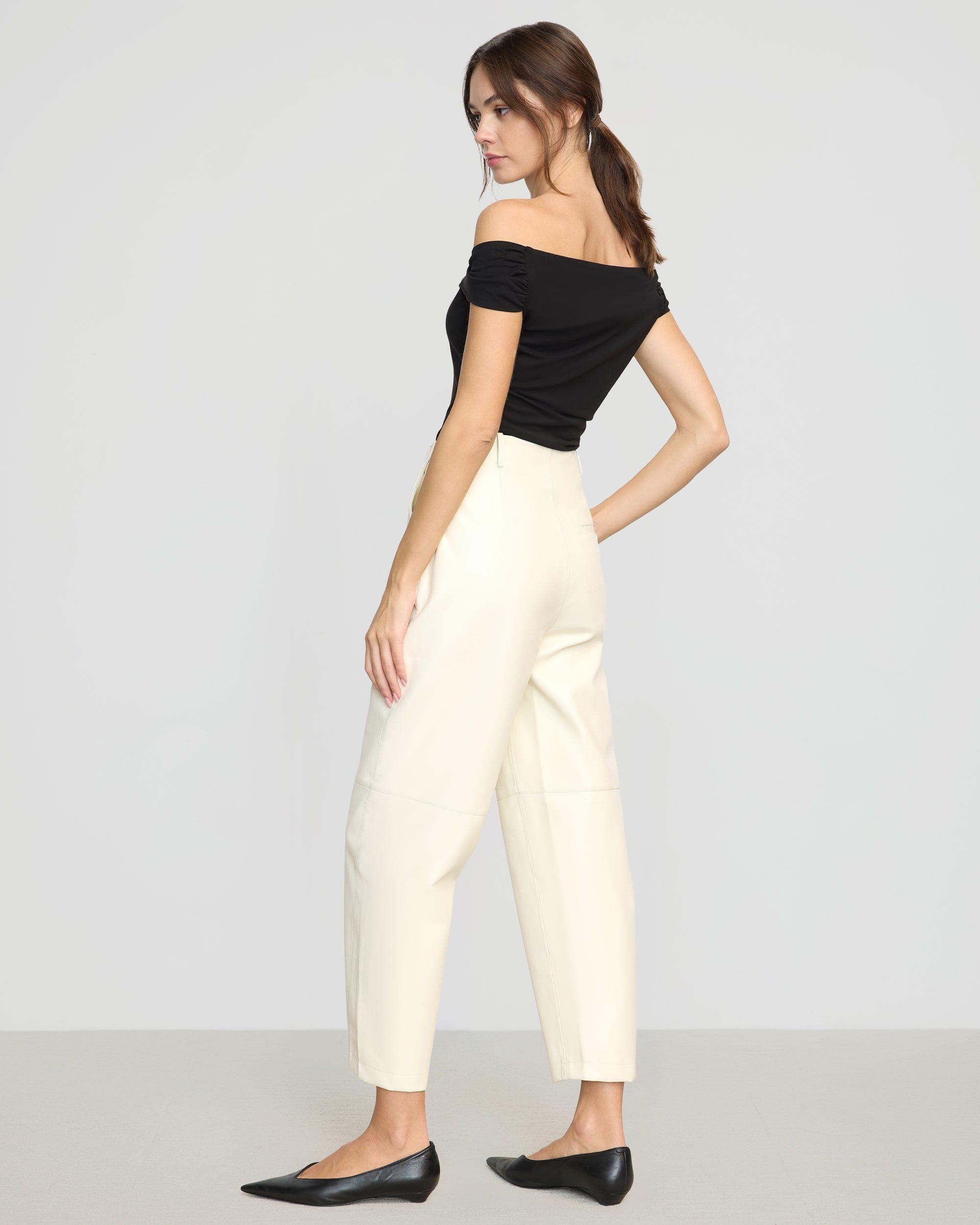 Rupa Vegan Leather Barrel-Leg Pant Product Image