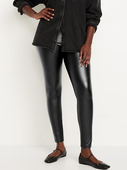 High-Waisted Faux Leather Leggings Product Image