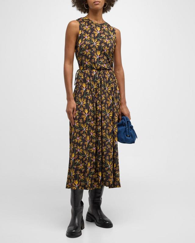 Ulla Johnson Clea Floral Print Sleeveless Midi Dress Product Image