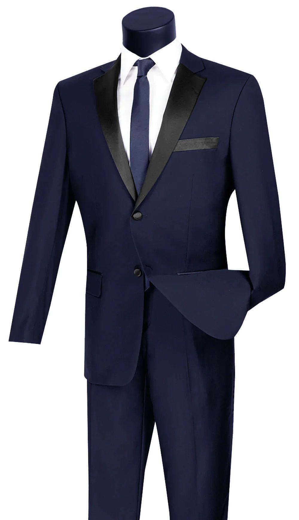 Excalibur Collection - Slim Fit Tuxedo 2 Piece 2 Buttons Design in Navy Product Image