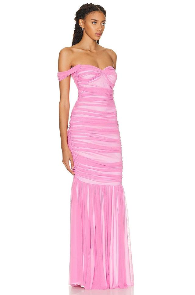 Norma Kamali Walter Fishtail Gown in Pink Product Image