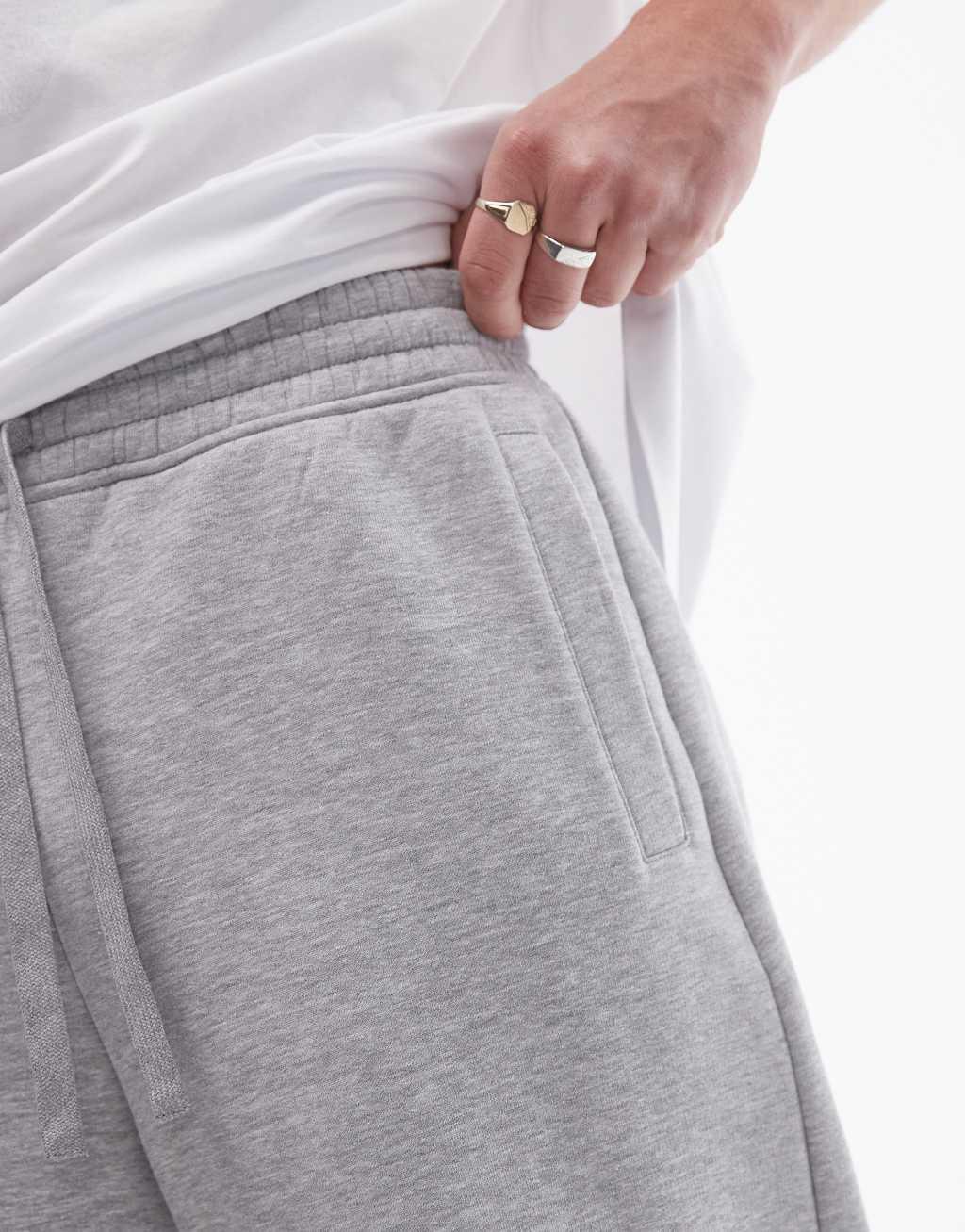 Topman baggy leg sweatpants in heather gray Product Image