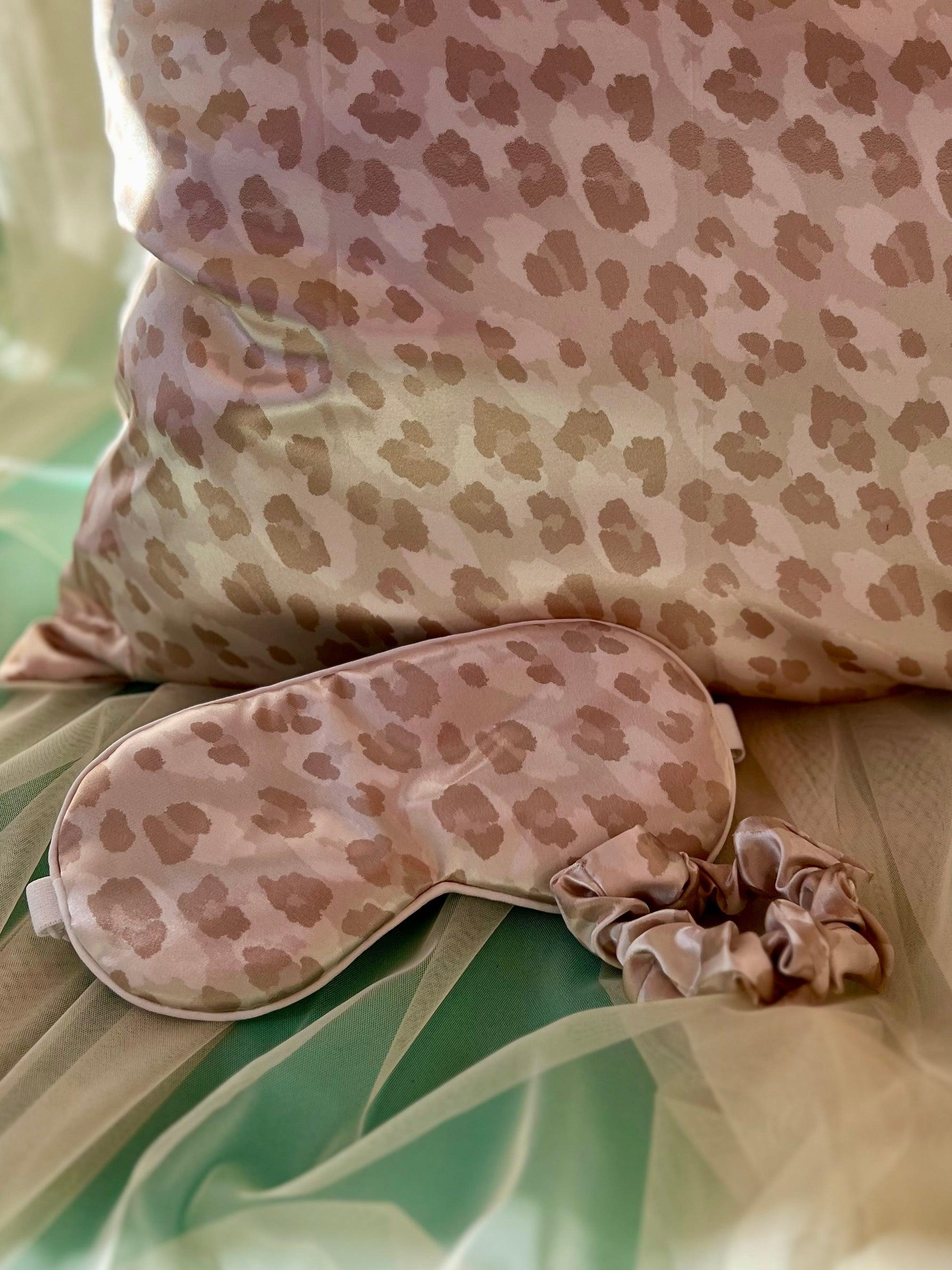 The Beige Satin Leopard Sleep Set Product Image