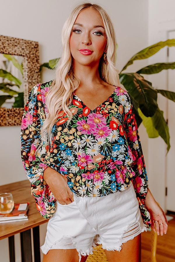 Cute Casa Floral Top In Tangerine Product Image