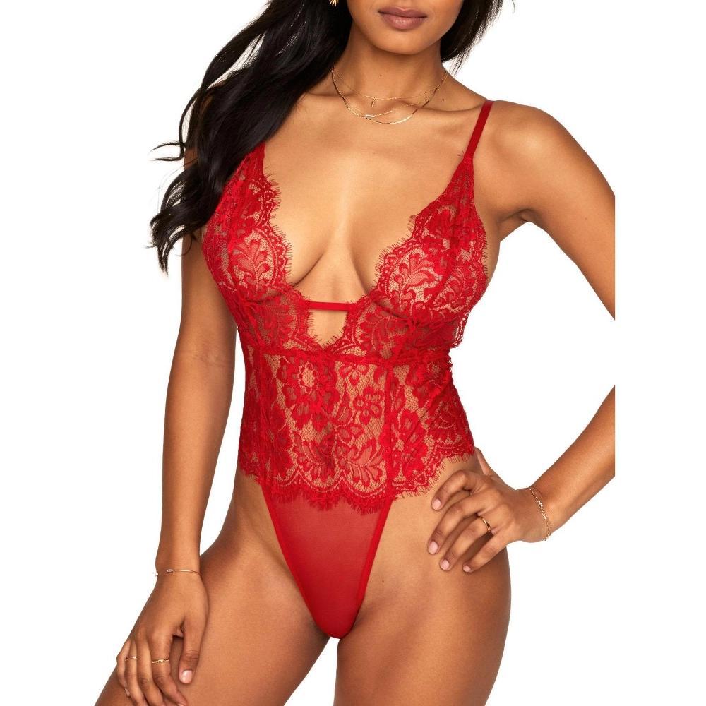 Adore Me Women's Anouchka Bodysuit Lingerie XS / Barbados Cherry Red. Product Image