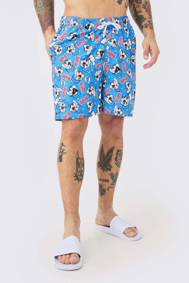 Mid Length Slush Puppie Swim Trunks | boohooMAN USA Product Image