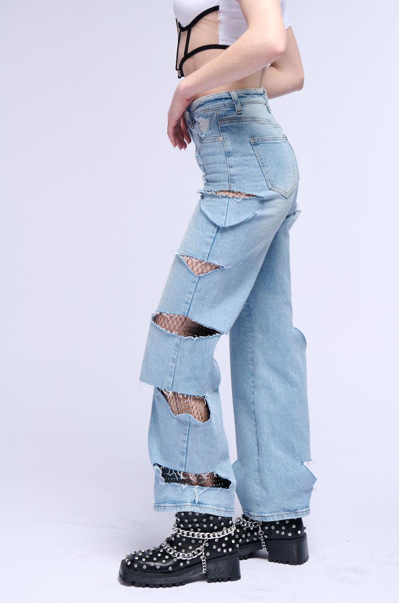 STARSTRUCK RHINESTONE RELAXED JEANS Product Image