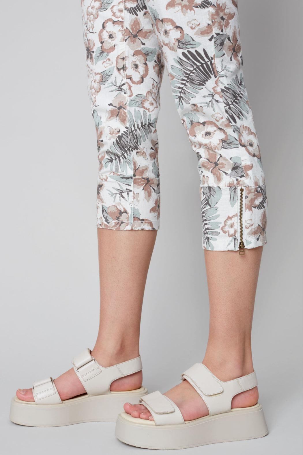 Printed cargo capri pant Female Product Image