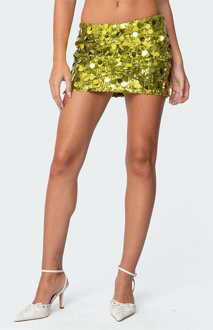 Edikted Women's Sabina Low Rise Sequin Mini Skirt Product Image