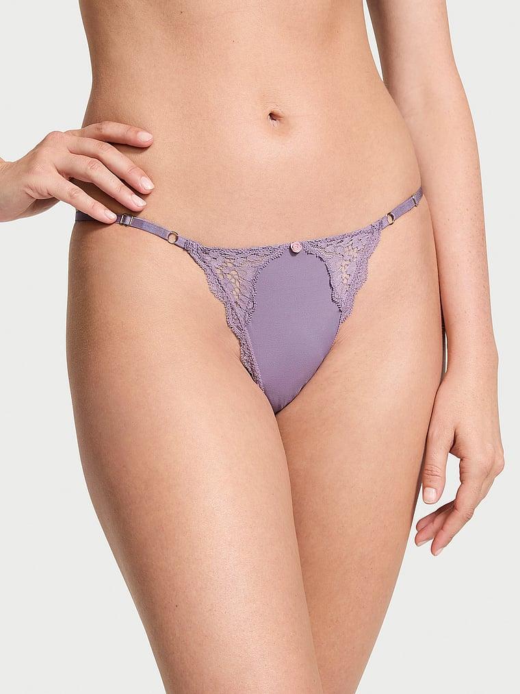 Lace-Trim Adjustable V-String Panty Product Image