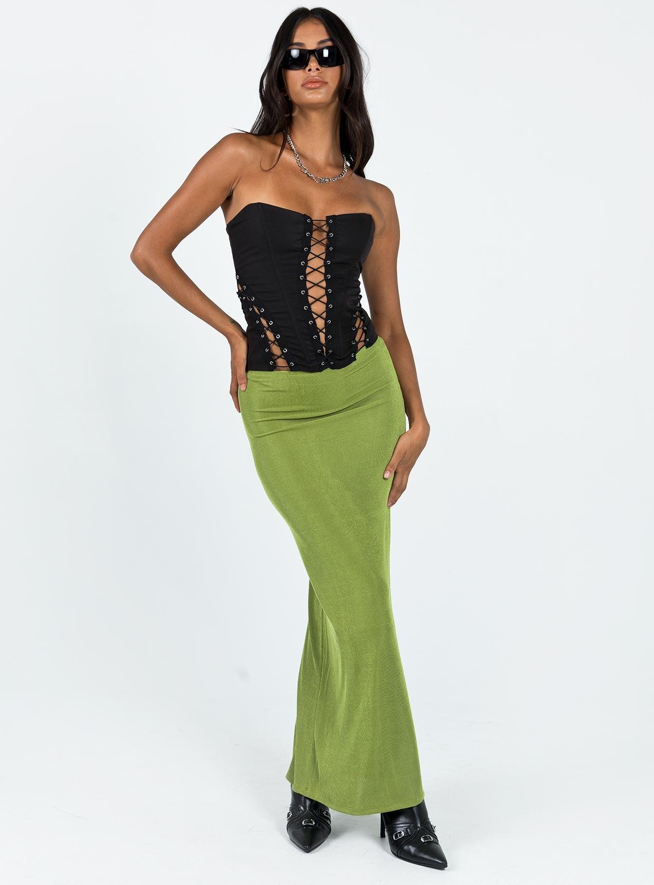 Harriette Maxi Skirt Green Lower Impact Product Image