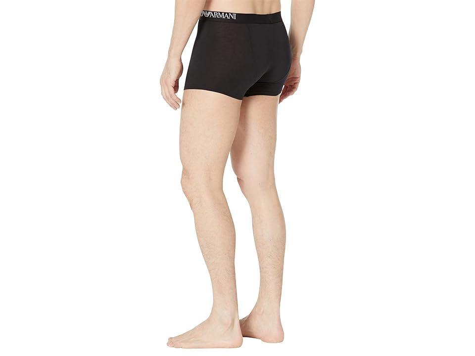 Emporio Armani Soft Touch Ecofiber 3-Pack Trunks Black/Black) Men's Underwear Product Image