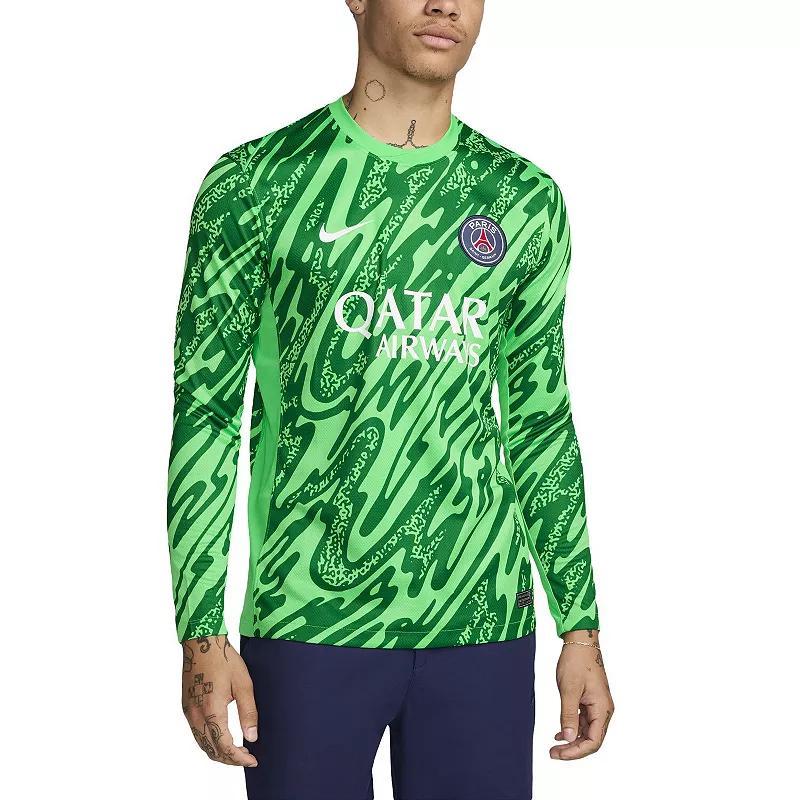 Mens Nike Green Paris Saint-Germain 2024/25 Goalkeeper Replica Stadium Long Sleeve Jersey Product Image