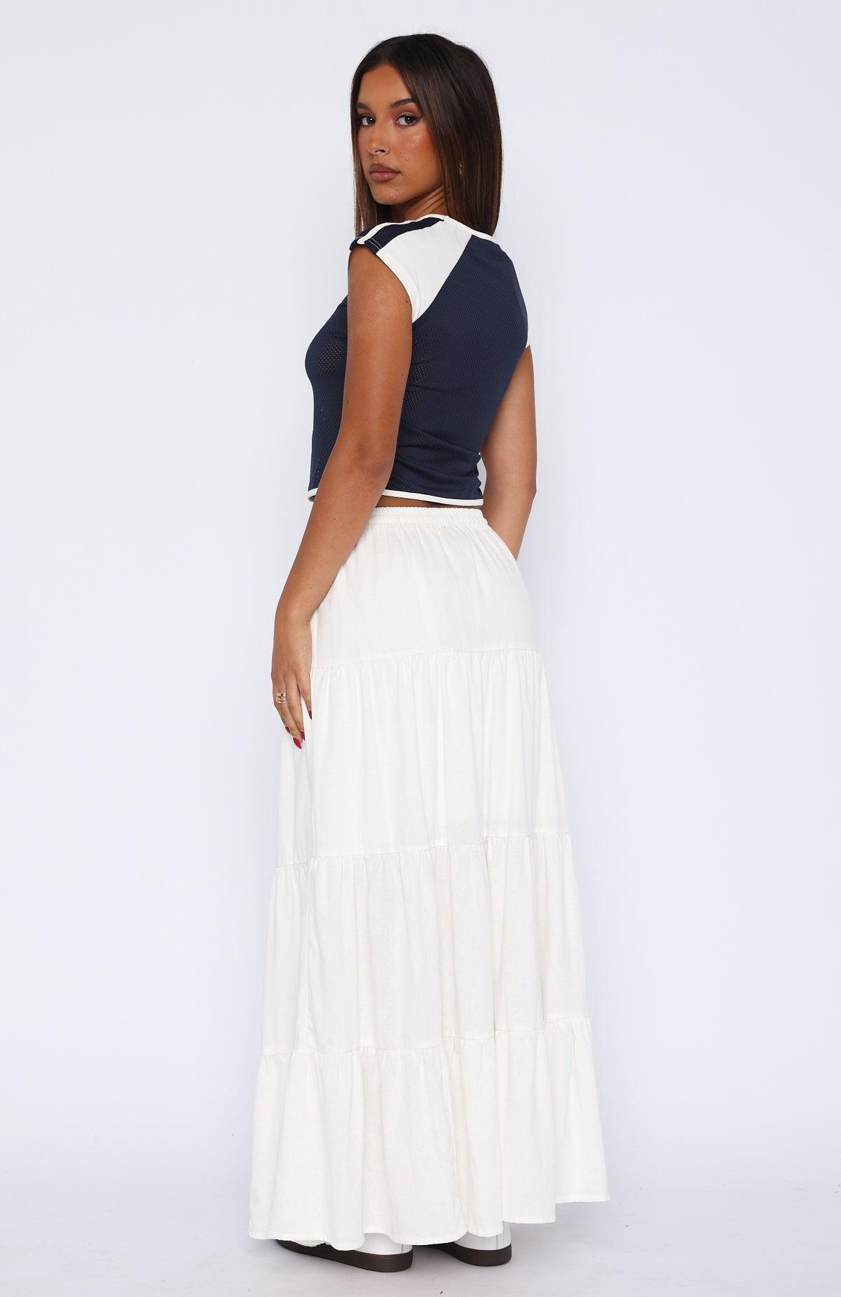 In That Moment Maxi Skirt White Product Image