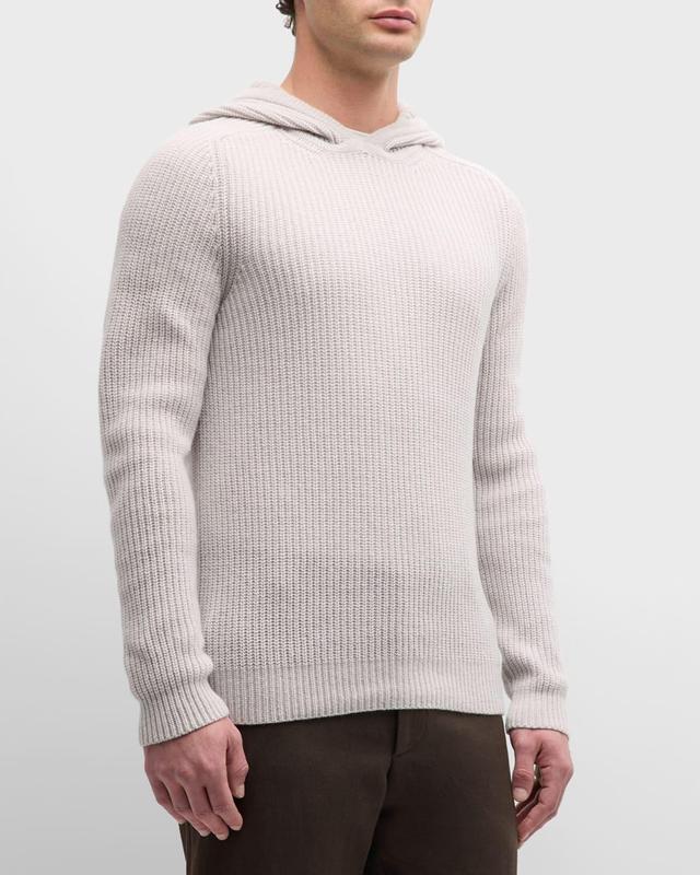 Mens Stonewashed Cashmere Ribbed Hoodie Product Image