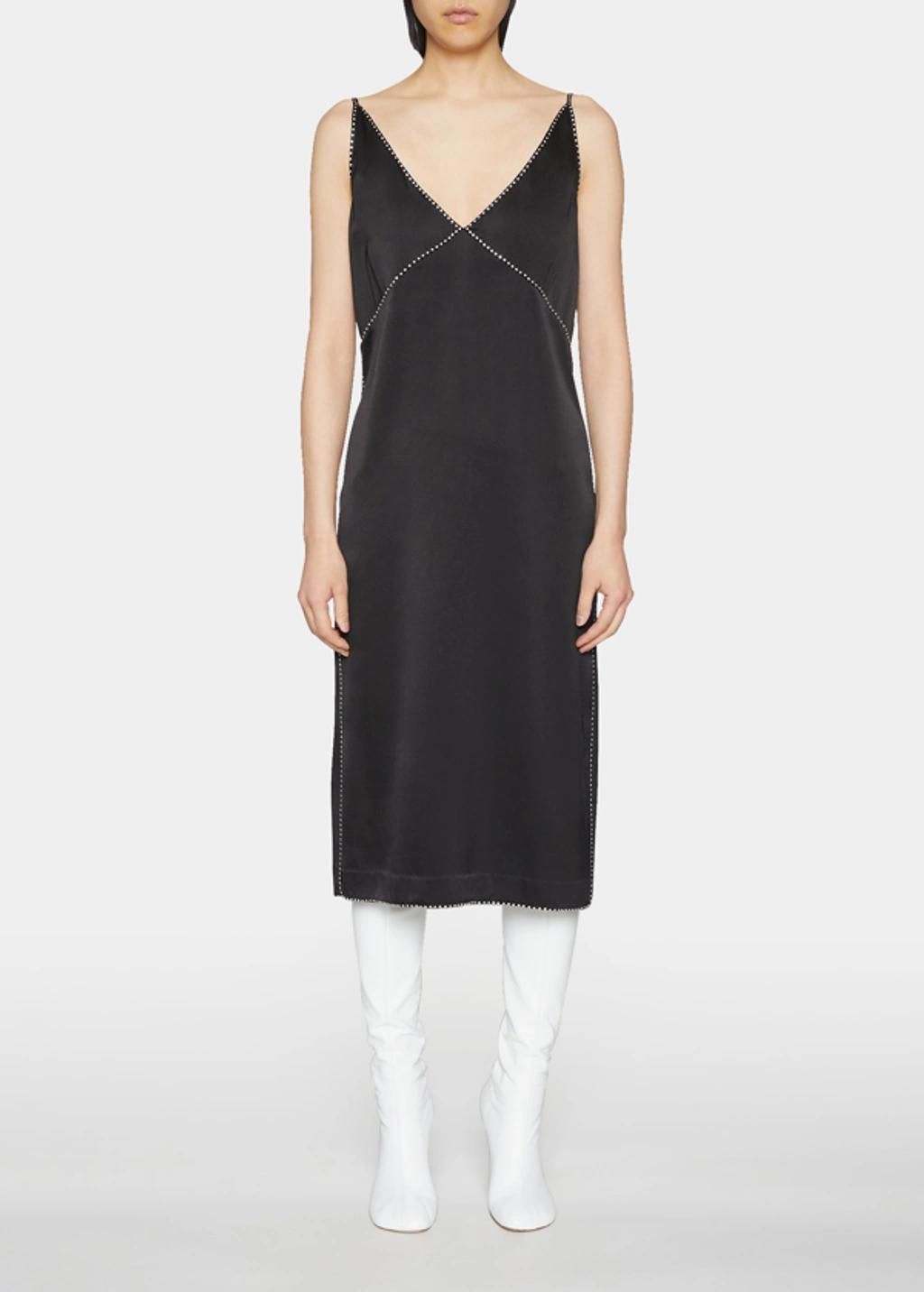 Dana Crystal-embellished Silk-satin Midi Dress In Black Product Image