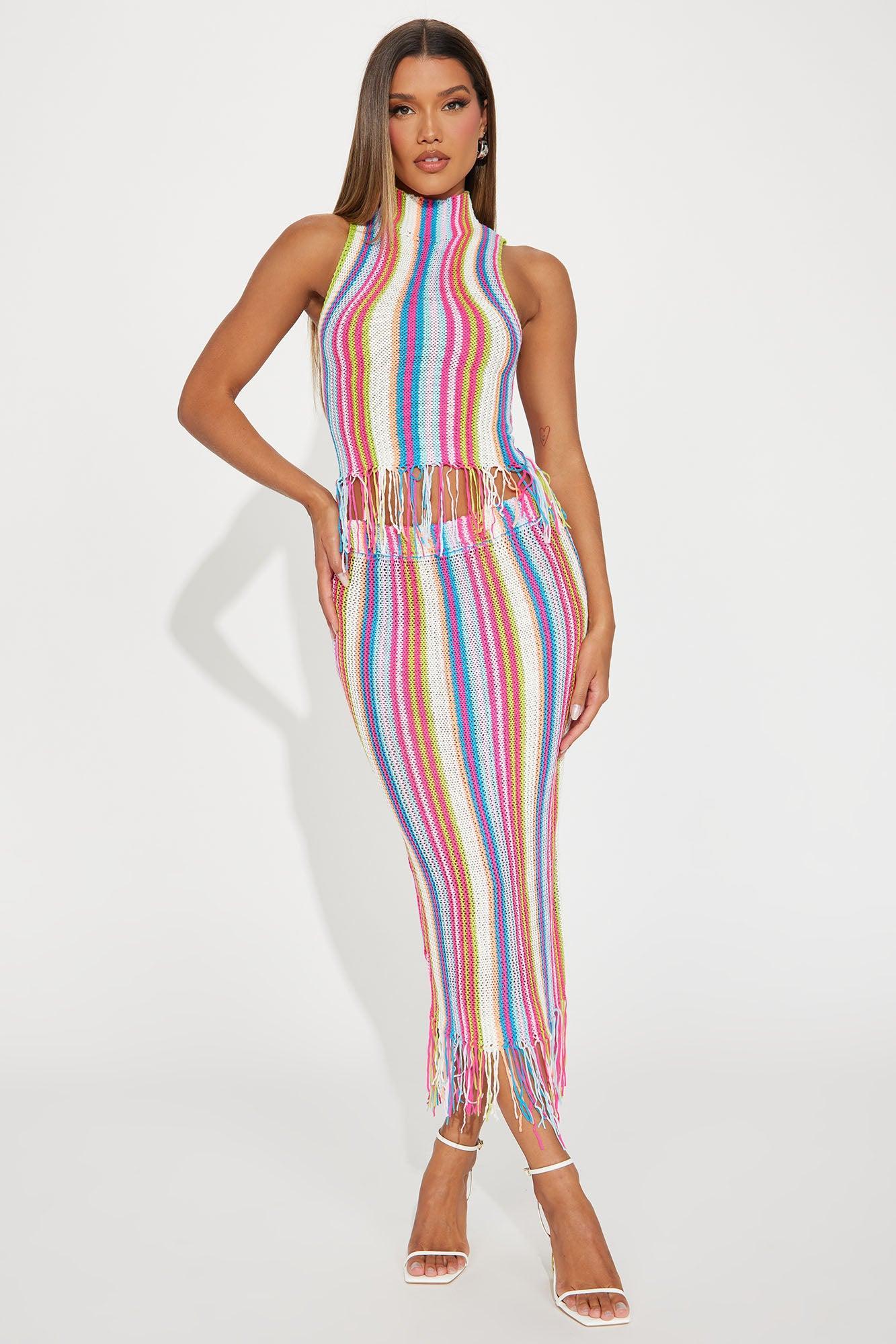 Color Your World Striped Skirt Set - Multi Color Product Image