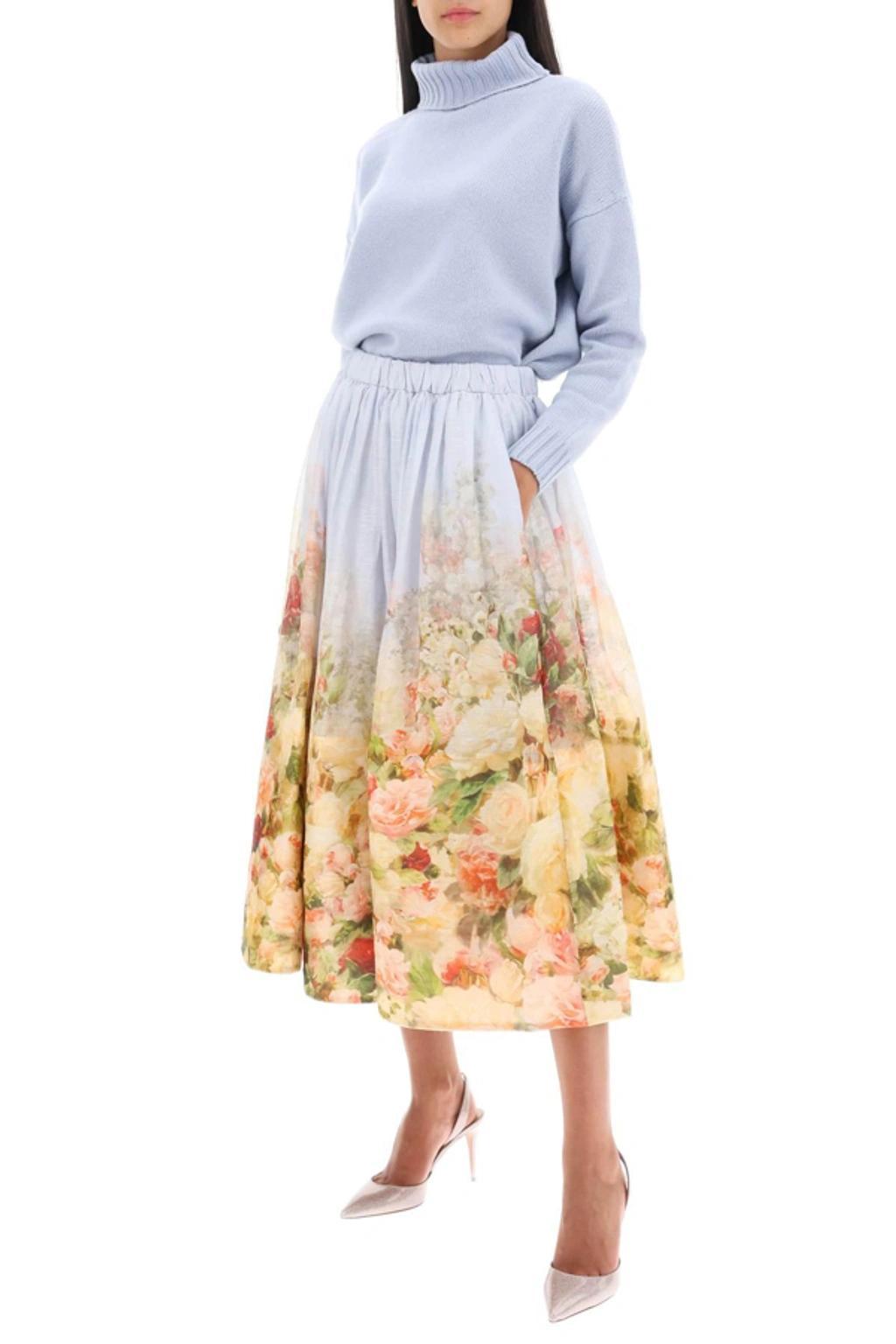 Rosy Garden Printed Midi Skirt Product Image