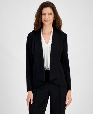 Kasper Womens Shawl-Collar Open-Front Jacket Product Image