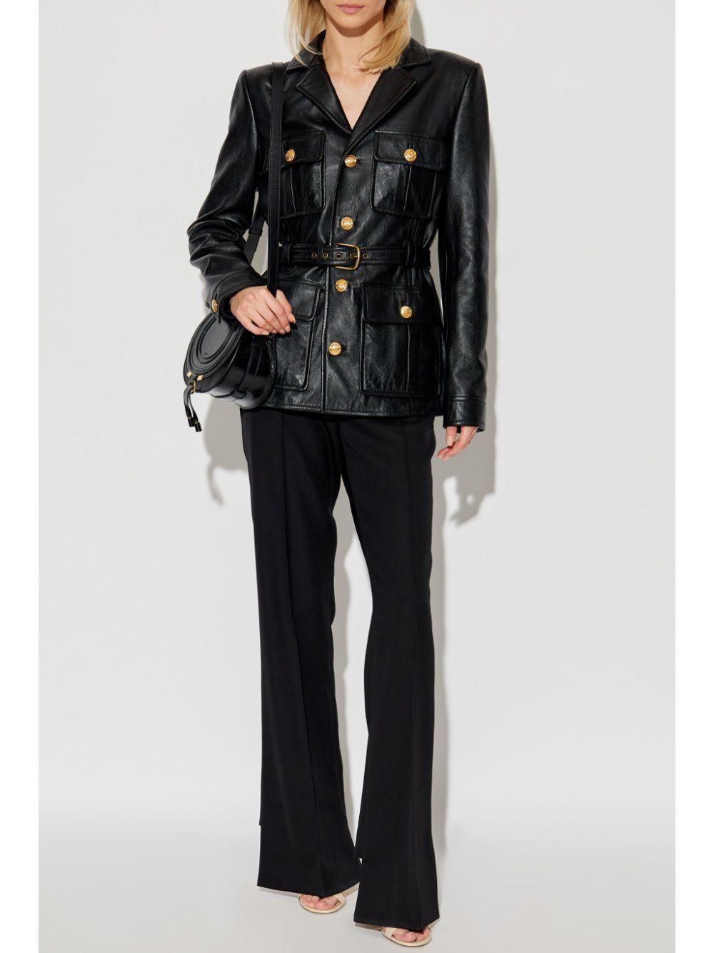 CHLOÉ Wool-gabardine Flared Pants In Black Product Image