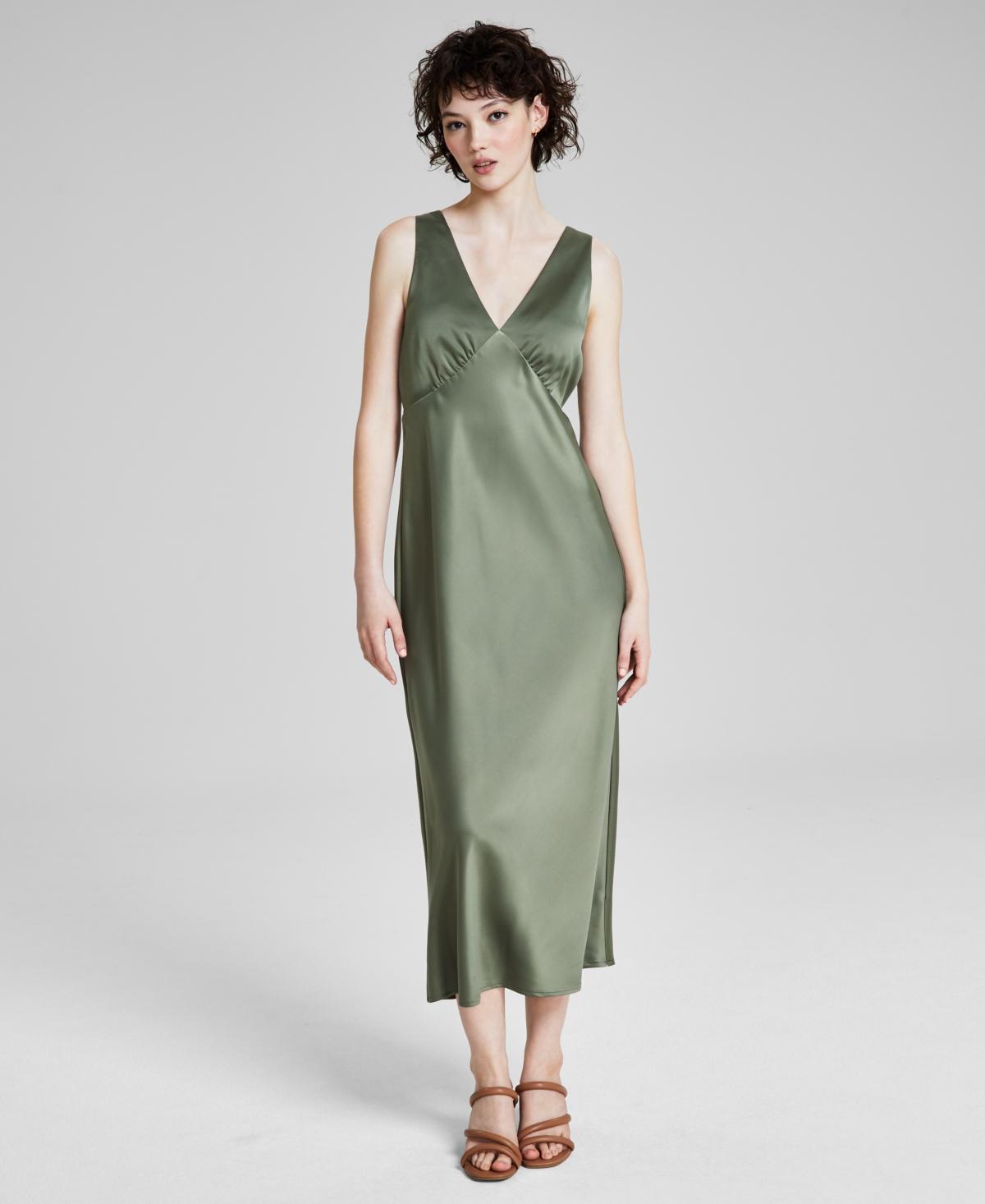 Women's Satin Sleeveless Maxi Dress, Created for Macy's Product Image