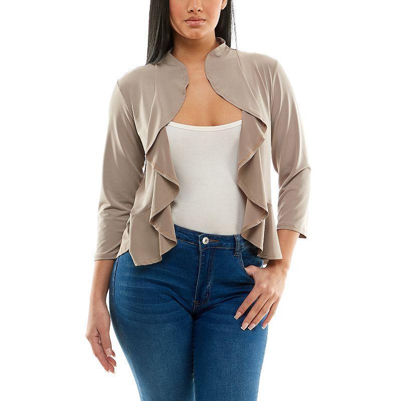 Womens Nina Leonard Draped Sheer Back Bolero Product Image