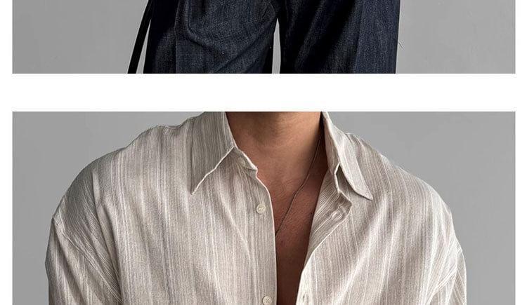 Long-Sleeve Striped Button-Up Shirt Product Image